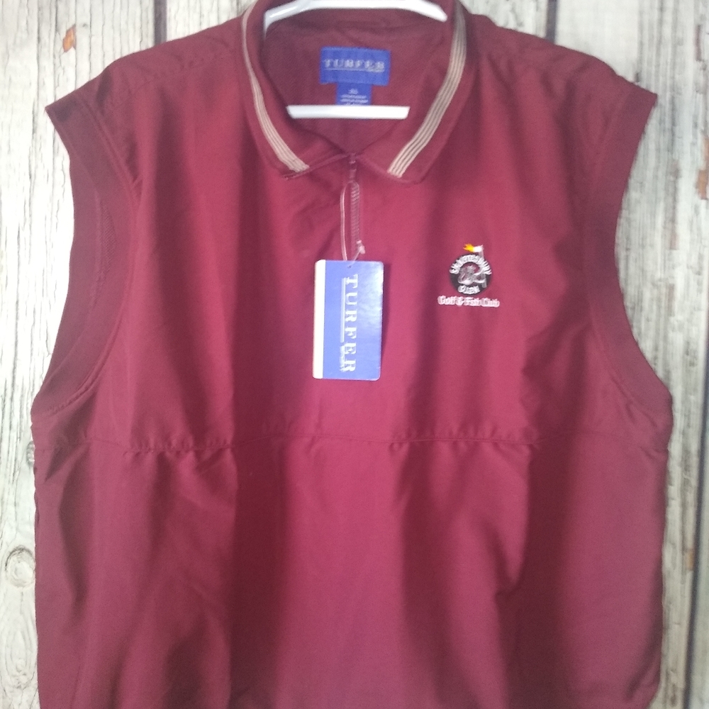 Shaftsbury Glen Golf & Fish Club Sleeveless S/S Windbreaker Jacket Vest 2XL